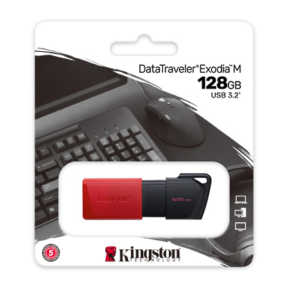 128GB DT EXODIA M USB3.2 GEN 1 (BLACK + RED)